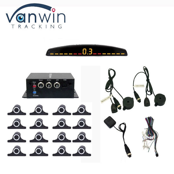 Display LCD 12 sensores de asistencia de respaldo inverso Radar Monitor Sistema de estacionamiento para camiones pesados 5M