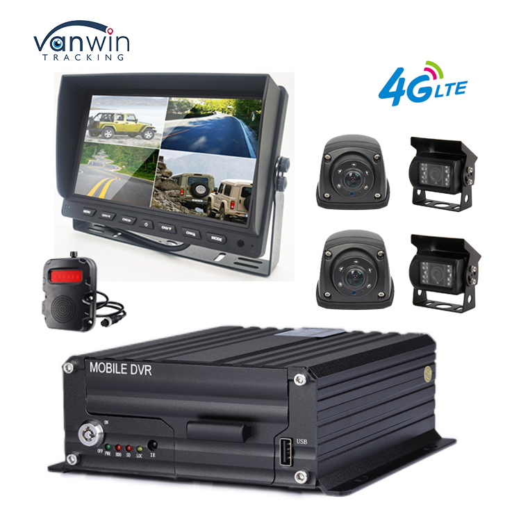 1080P 4CH MDVR cámara impermeable 7 pulgadas monitor grabador 4G GPS cámara de respaldo inversa vehículo autobús camión coche ayuda de marcha atrás
