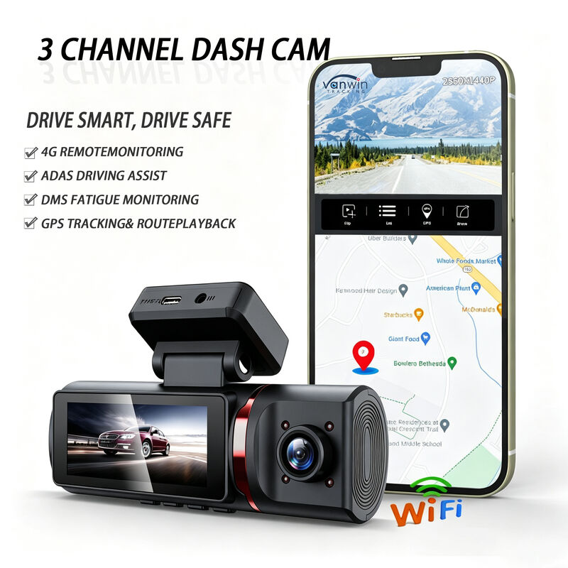 4K Dashcam de conducción asistida avanzada GPS ADAS DMS con soporte WIFI para monitoreo de estacionamiento