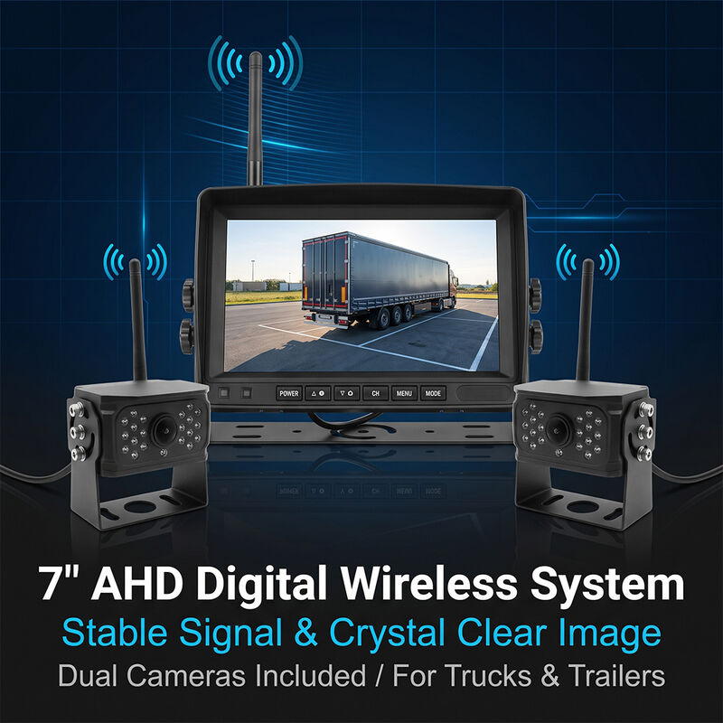 Sistema de cámara inalámbrica AHD 1080P de 7 pulgadas/9 pulgadas/10 pulgadas con monitor de pantalla táctil Kit de cámara de visión trasera activa 2K