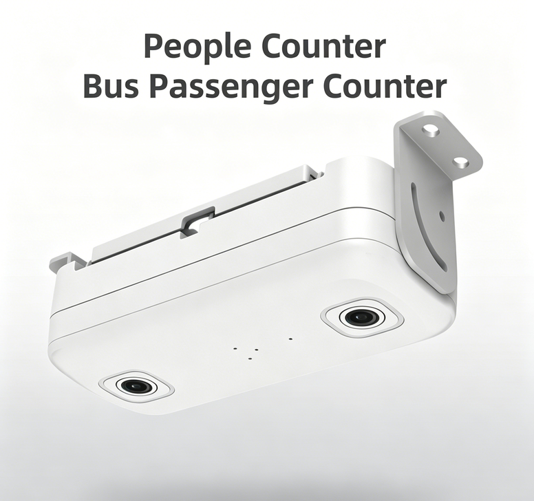 Contador de personas binocular 3D para autobuses, dispositivo de conteo de pasajeros de doble lente, sensor de contador de pasajeros automático con cámara