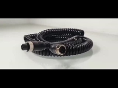 Video de automóviles de aviación alambre de resorte conector de remolque alambre de 4 pines / RCA espiral de extensión de cable rizado